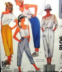 9018 1984 CROPPED STRAIGHT/TAPER CUFF PANTS PATTERN 8